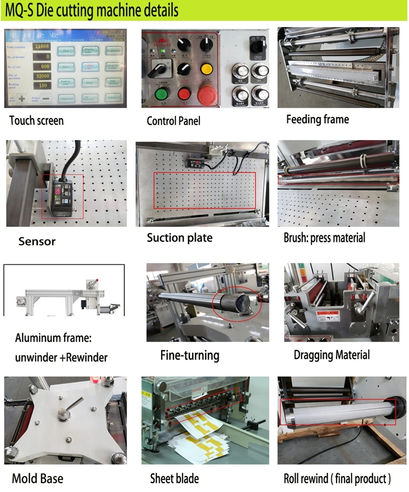 Film Foam Sticker Label Flat Bed Roll Die Cutting Machine